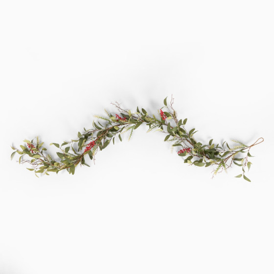 OHS Christmas Berry Garland, Red/Green - 160cm