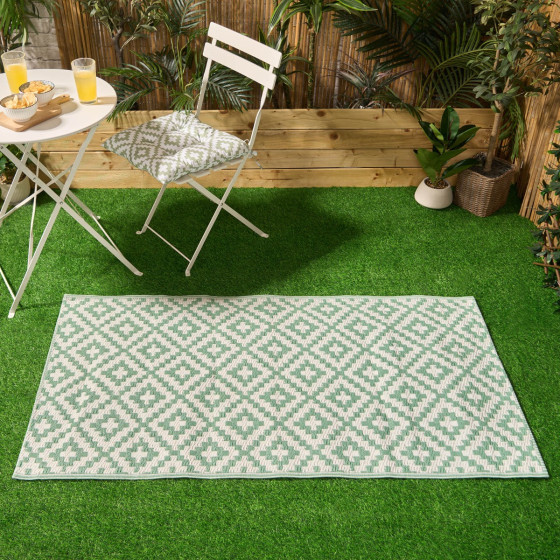 OHS Outdoor Geometric Rug, 160cm x 230cm - Sage