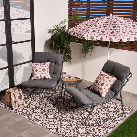 OHS Mykonos 2 Seater Bistro Set - Grey