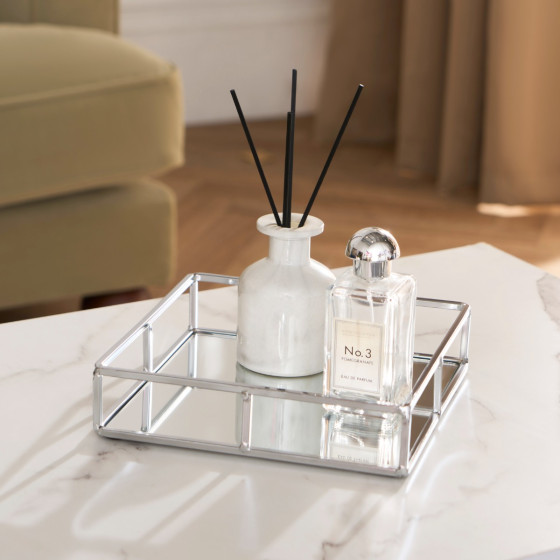 OHS Square Mirror Tray - Silver