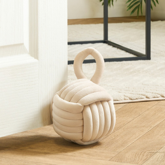 OHS Velvet Rope Doorstop - Cream