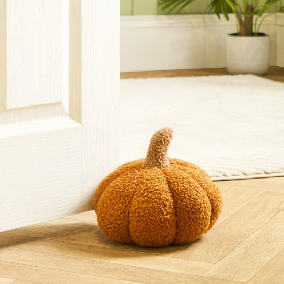 OHS Boucle Pumpkin Doorstop - Burnt Orange