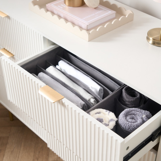 OHS Drawer Organiser Set, Grey - 4 Pack