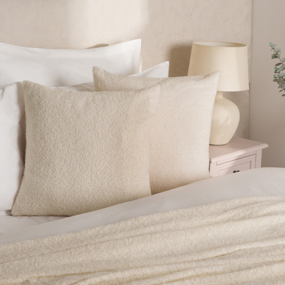 OHS 2 Pack Boucle Cushion Covers - Cream