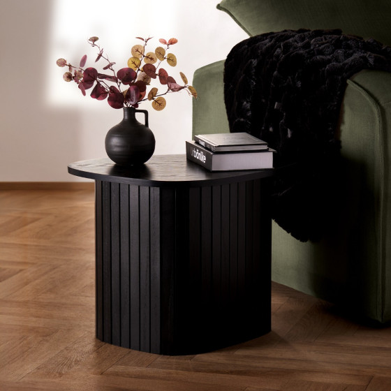 OHS Madison Ribbed Side Table - Black