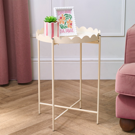 OHS Scallop Side Table - Cream