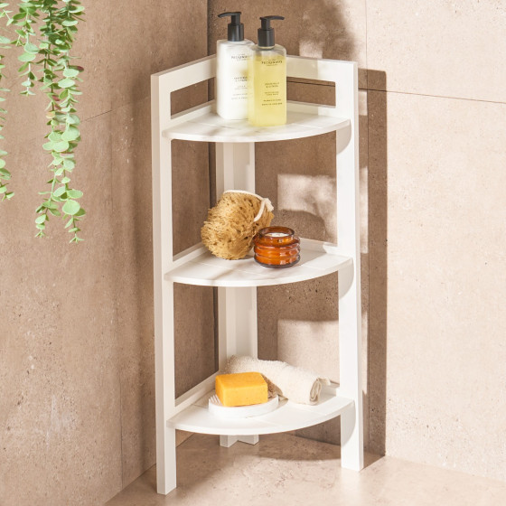 OHS 3-Tier Corner Shelving Unit - White