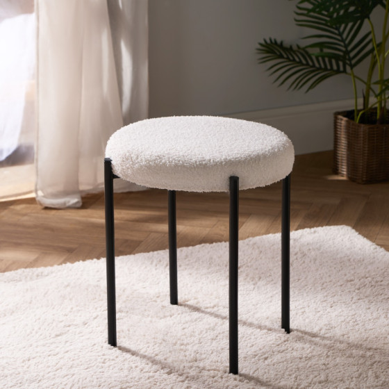 OHS Boucle Stool - Cream
