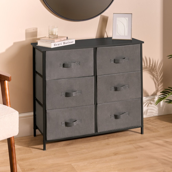 OHS Brooklyn 6 Drawer Unit - Grey