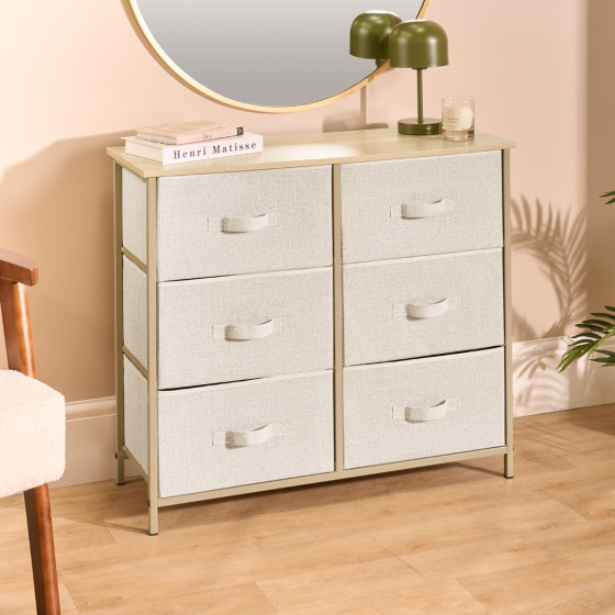 OHS Brooklyn 6 Drawer Unit - Beige