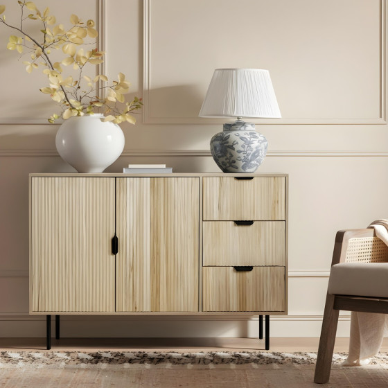 OHS Ribbed Sideboard - Light Wood