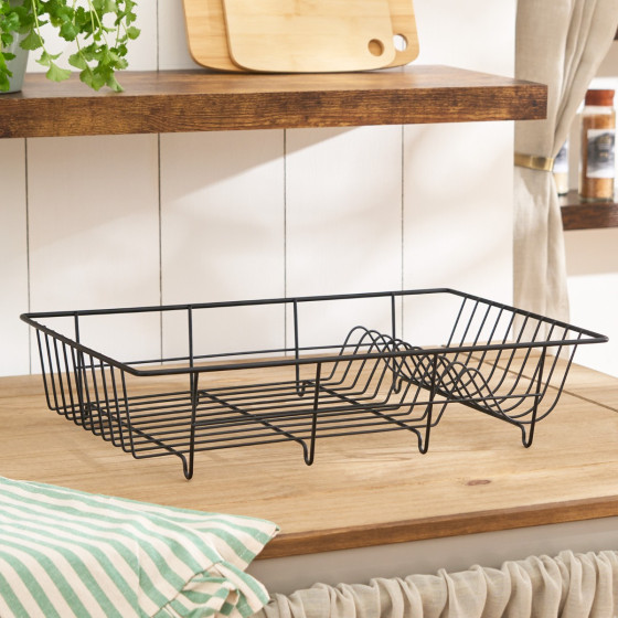 OHS Wire Dish Drainer Rack - Black