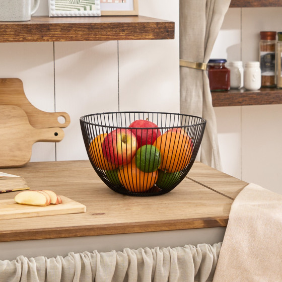 OHS Wire Fruit Basket - Black