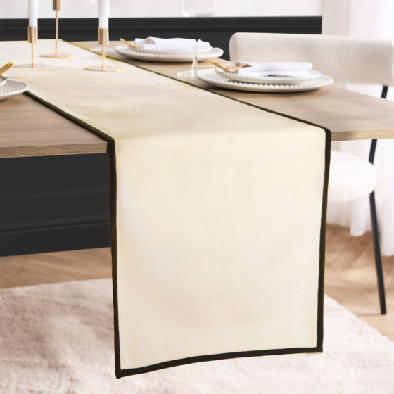 OHS Piped Trim Table Runner - Monochrome