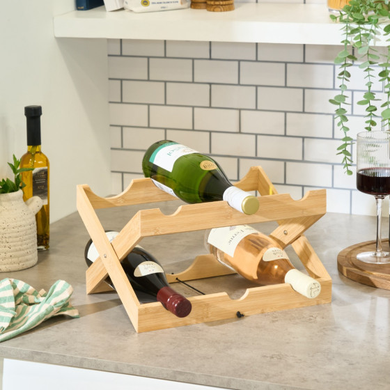 OHS Bamboo Wine Rack - Natural