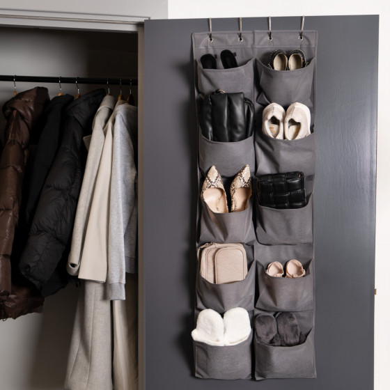 OHS Hanging Over Door Shoe Organiser Charcoal