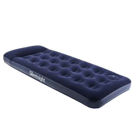 Silentnight Camping Collection Flocked Airbed with BuiltIn Foot Pump, Blue Single