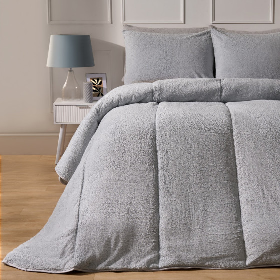 OHS Teddy Coverless 10.5 Duvet & Pillowcase - Silver