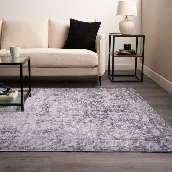 OHS Vintage Washed Flat Rug, Grey - 160 x 230cm