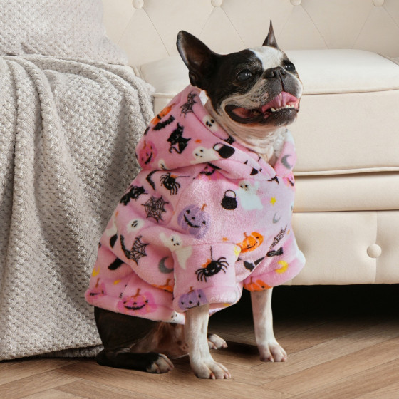 OHS Halloween Print Dog Hoodie - Blush 