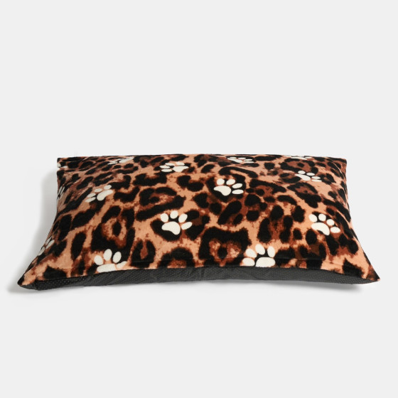 OHS Leopard Paw Print Pet Bed - Natural