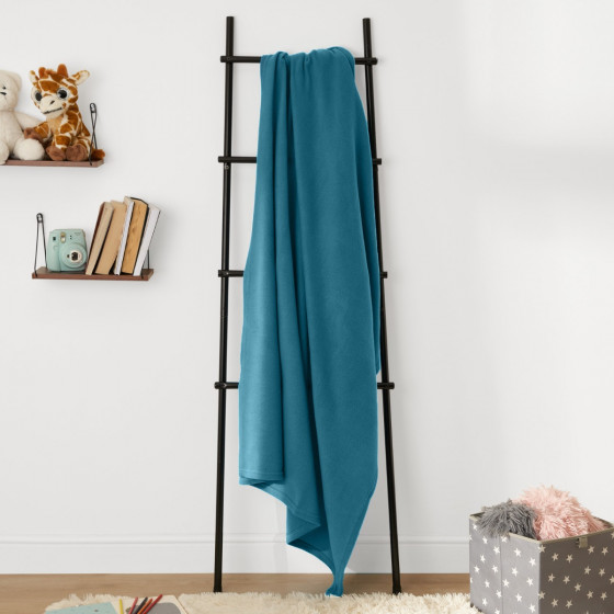 OHS Plain Fleece Throw, Teal - 150 x 200 cm