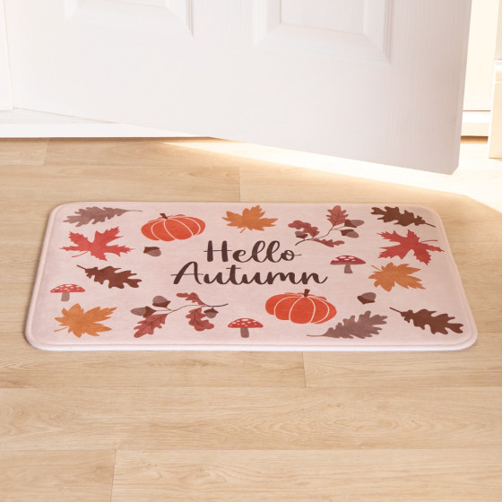 OHS Washable Cosy Autumn Printed Mat - Natural
