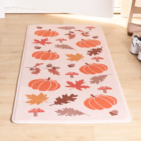 OHS Washable Cosy Autumn Printed Runner - Natural