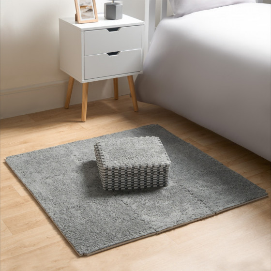 OHS 9 Piece Interlocking Teddy Tiles - Grey