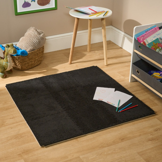 OHS 9 Piece Interlocking Teddy Tiles - Black