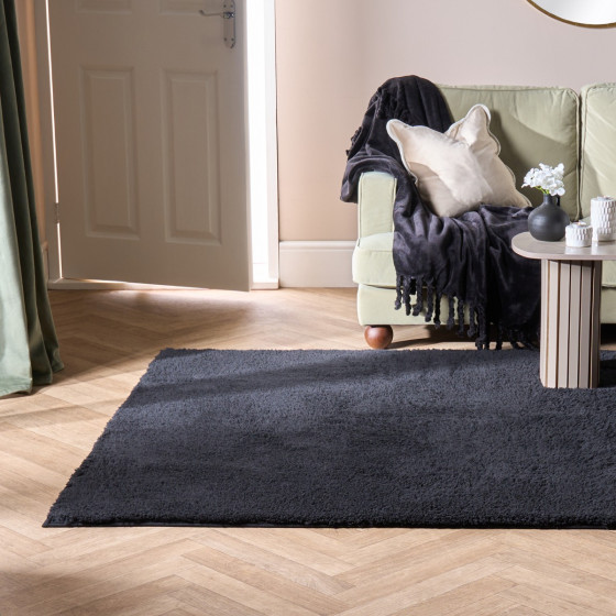 OHS Cosy Teddy Rug - Black