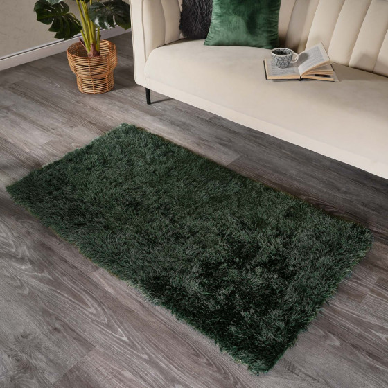 OHS Shaggy Rug 5cm Pile, Forest Green - 160 x 230 cm