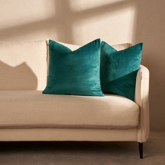 OHS 2 Pack Matte Velvet Cushion Covers - Teal
