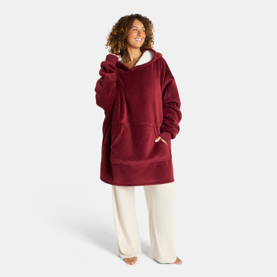OHS Supersoft Hoodie Blanket, Adults - Burgundy