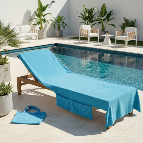 OHS Beach Towel In A Bag - Sea Blue