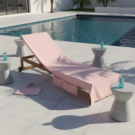 OHS Beach Towel In A Bag - Blush Pink