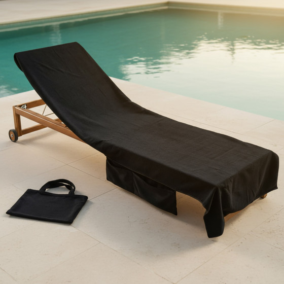 OHS Beach Towel In A Bag - Black