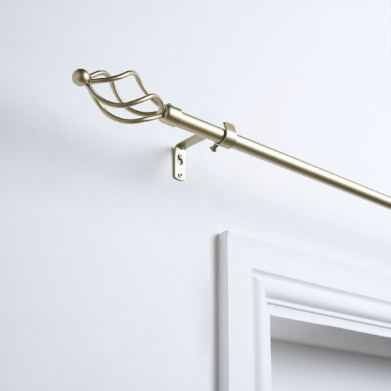 OHS 16mm Extendable Twist Curtain Pole, Brass - 120-220cm