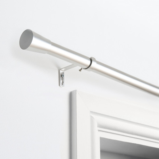 OHS 28mm Extendable Trumpet Curtain Pole, Silver - 120-220cm