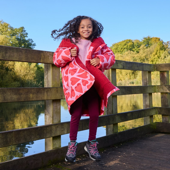 Kids Water Resistant Football Sherpa Drying Robe - Neon 🇬🇧 main image 1