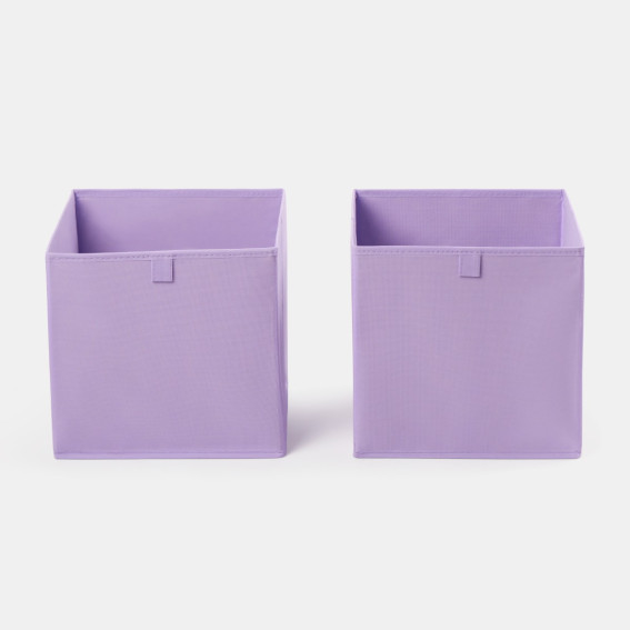 OHS Plain Cube Storage Boxes, Lilac - 2 Pack