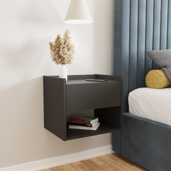 Harmony Pair Of Wall Mounted Bedside Tables Anthracite