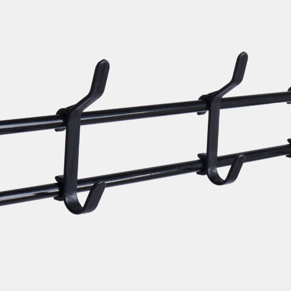 Hook For Shop Rack OHS 16 Hook Garment Rack with Shelving - Black