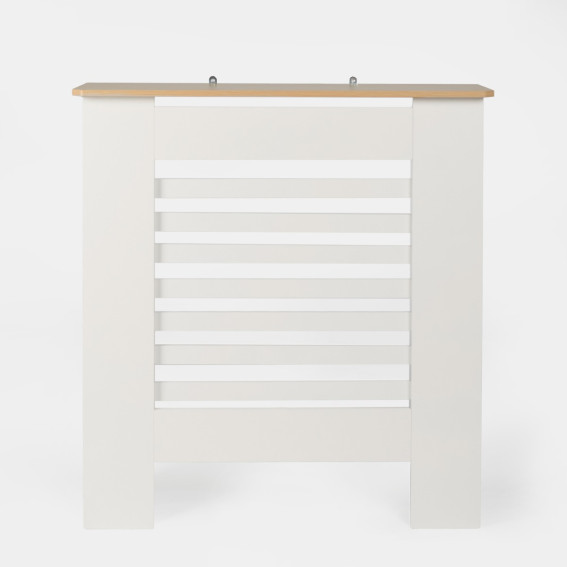 OHS Wooden Radiator Cover with Oak Look Top - Cream