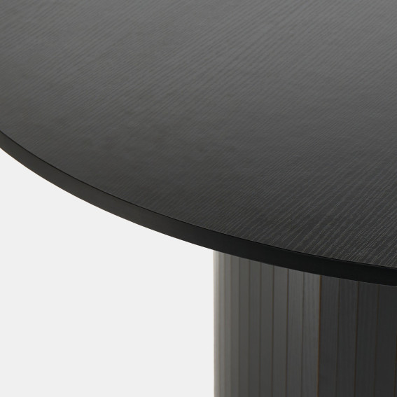Black Table Ribbed OHS Madison Ribbed Dining Table - Black