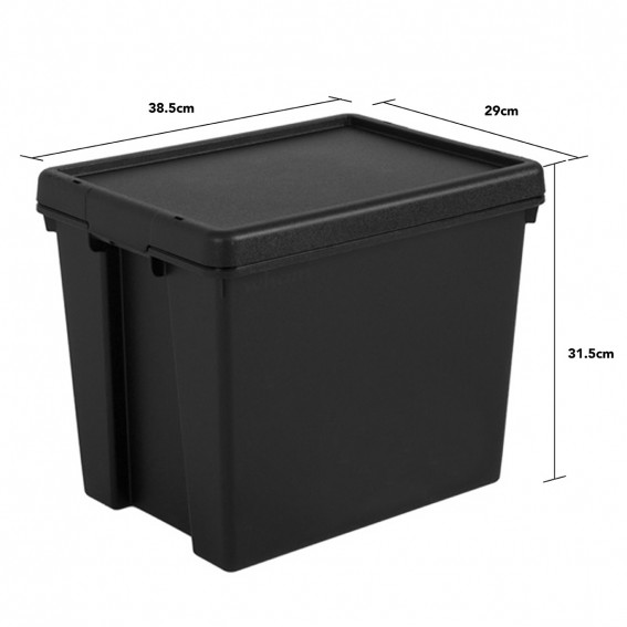 Wham Storage Box & Lid, Black 24 Litre