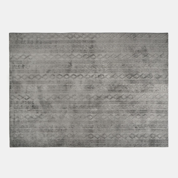 OHS Jacquard Cable Knit Rug - Grey