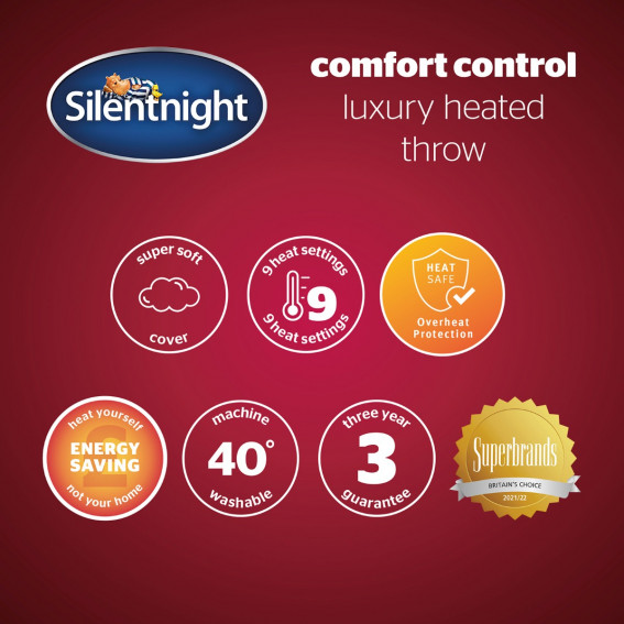 Silentnight Heated Throw Charcoal