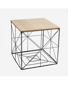 OHS Manhattan Storage Basket Side Table - Natural Wood