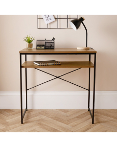 OHS Manhattan Desk with Shelf - Dark Wood